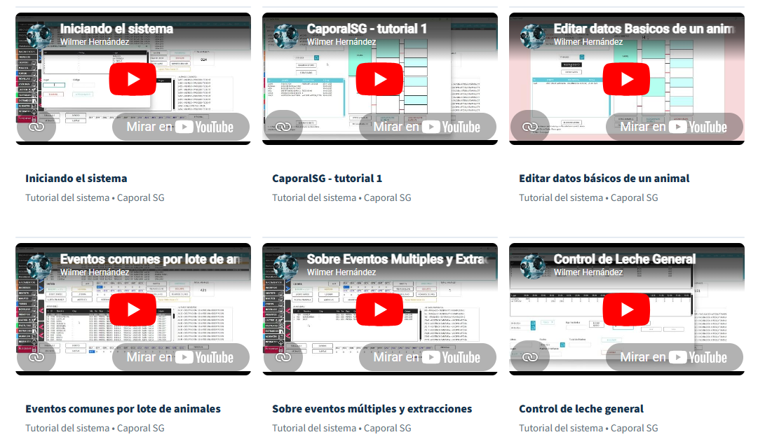 video tutoriales caporalSG